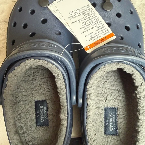 CROCS Unisex Navy Blue Fleece-Lined Clog Size m7/w9 - Picture 4 of 8